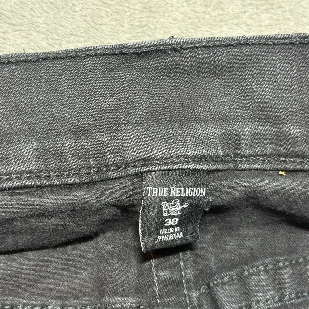 True Religion Geno Jeans Mens 38x33 Black Relaxed Slim Stretch